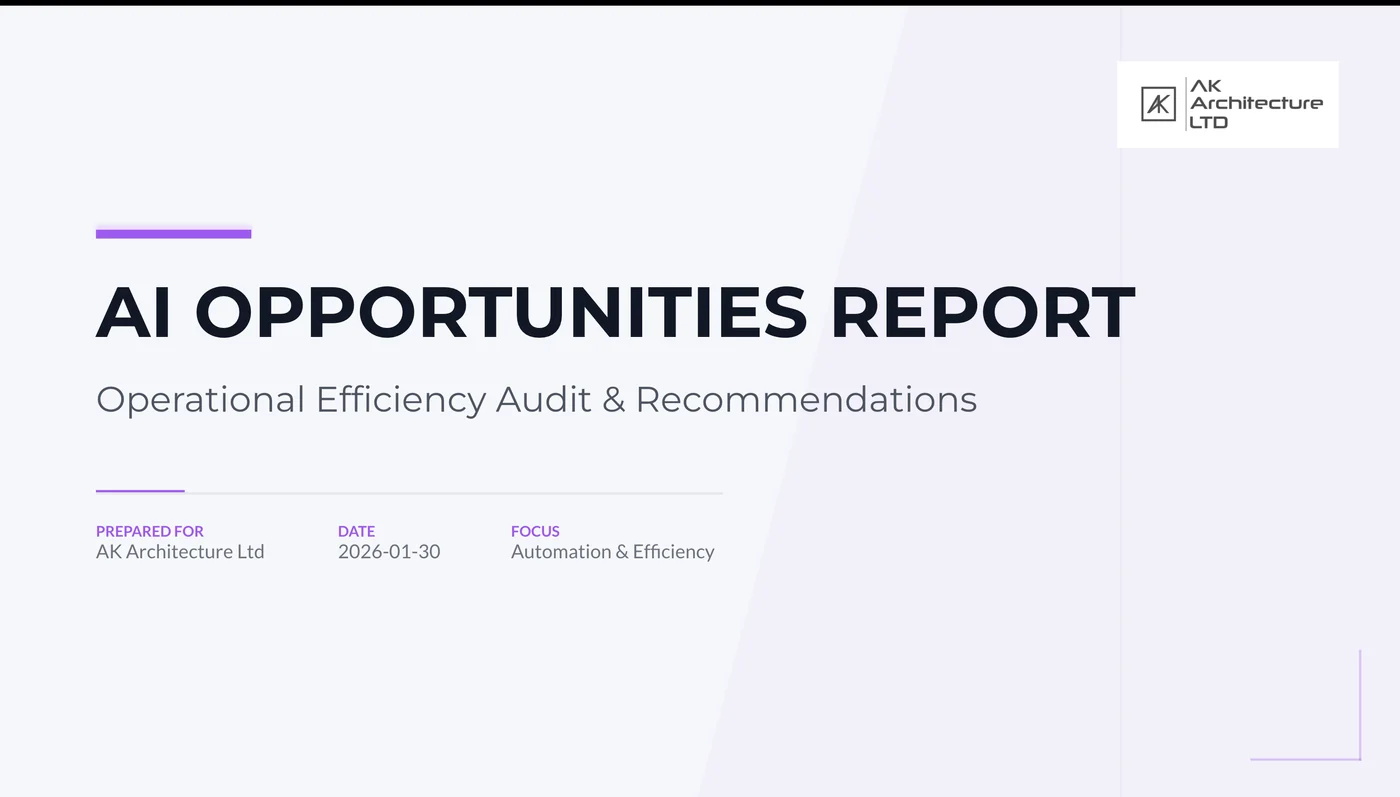 AI Opportunities Report, AK Architecture Ltd